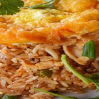 Thai Style Fried Rice · Choice of chicken, beef or pork fried rice with egg, tomato, white onion, and green onion. S...