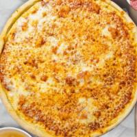 Cheese Chaser Pizza · Fresh tomato sauce, shredded mozzarella and extra-virgin olive oil baked on a hand-tossed do...