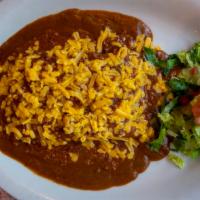Tex-Mex Enchiladas · Three famous San Antonio style enchiladas, filled with your choice: beef, chicken, or cheese...