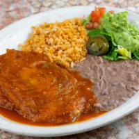 Chile Relleno · Classic soufflé-battered poblano filled with beef or cheese and topped with a mild ranchero ...
