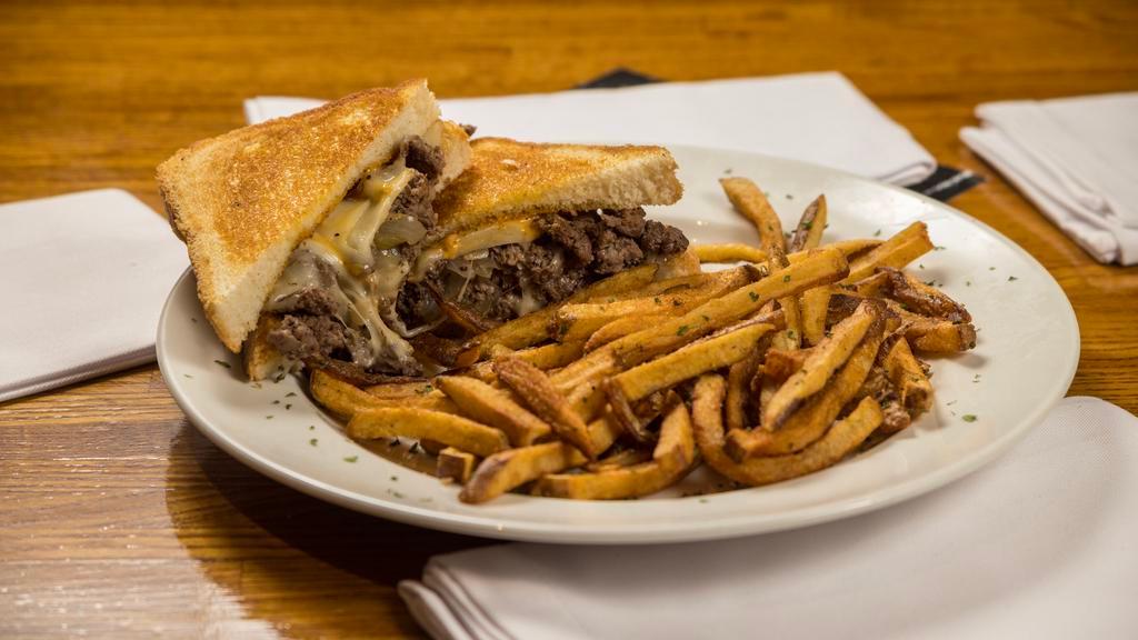 Back 9 Patty Melt · Hamburger, Onions, Swiss Cheese with our Secret Sauce served on Texas Toast.
