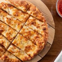Jim Stix · Our hand-stretched crust with buttery garlic sauce and mozzarella cheese. Cut into strips an...