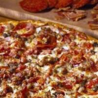 Meat Eaters · For the carnivore in all of us. Comes with mozzarella, pepperoni, bacon, Canadian bacon, Ita...