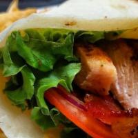 Chicken Fajita · Grilled chicken breast with bell pepper and onion, shredded Cheddar cheese, lettuce, and pic...