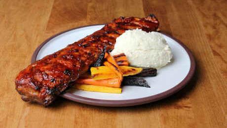 Baby Back Ribs · Fall off the bone tender, choice of sides