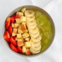 Matcha Energy Bowl · Organic Ceremonial Grade Matcha, banana, mango, and coconut h2o topped with banana, strawber...