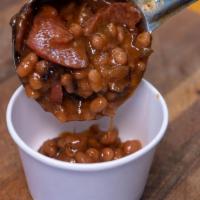 Sm Loaded Smoked Beans · Southern Style Baked Beans blended and smoked to perfection, “loaded” with Chopped Brisket a...