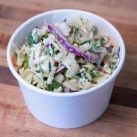 Lg Cole Slaw (V) · Fresh cabbage and carrots with a sweet & Savory dressing prepared Texas Style
