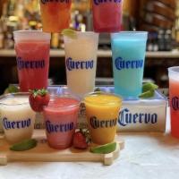 Large Margarita · Jose Cuervo and your choice of Lime, Mango, Mangonada, Strawberry, Prickly Pear, Sangria or ...