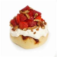 Strawberries & Cream* · cream cheese frosting topped with strawberries and pecans