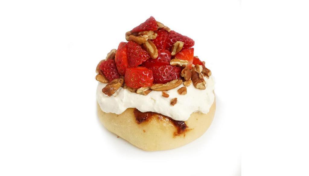 Strawberries & Cream* · cream cheese frosting topped with strawberries and pecans