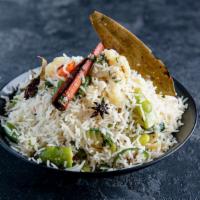 Veg Mix Rice · Rice mixed with fiery vegetable.
