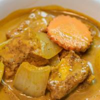 Tofu Yellow Curry · Cumin, coriander, turmeric, fenugreek, garlic yellow curry with tofu yellow curry paste simm...