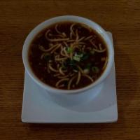 Manchow Soup · Indo Chinese style soup with fried noodles.