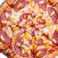 Hawaiian Pizza · Extra ham, extra pineapple, and extra mozzarella cheese.