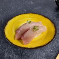 All Yours Yellowtail Nigiri · Slice of yellowtail fish over rice. (2 pieces).