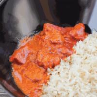 Kids Curry Bowl (Gf) · Chicken, veggies or paneer in mild Tikka Masala curry over basmati rice. Served with a choic...