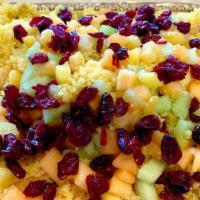 Couscous Salad · Couscous mixed with baby spinach, dried cranberries, pineapple, and shredded carrots