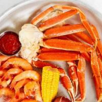 Snow Crab & Shrimp Boil · 1 lb of crab, 1/2 lb of boiled shrimp, corn & potato