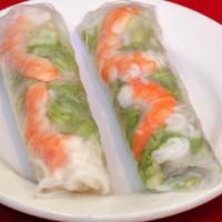 Traditional Spring Rolls / Goi Cuon · Pork and shrimp, lettuce, noodle. Two pcs.