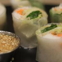 Summer Roll · (Iceberg lettuce, herbs, vermicelli noodles, wrapped in rice paper, served with light, homem...
