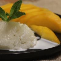 Mango Sticky Rice · (fresh cut mango slices, sweet sticky rice, topped with coconut milk)