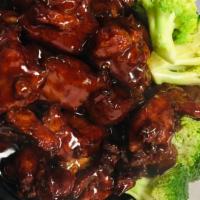 Bourbon Chicken · Grill chicken, broccoli in our special sauce.