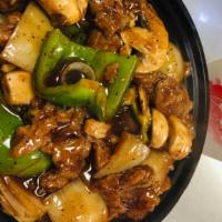 Black Pepper Beef · Bell pepper, onion, mushroom with black pepper sauce. * 
 
*Hot and Spicy