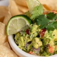 Made To Order Guacamole · Red onions. diced tomatoes. cilantro, Jalapeños, fresh squeezed lime juice. Served with tort...