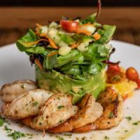 Shrimp & Avocado Salad · Signature dishes. Pan-seared jumbo shrimp, avocado salad, mixed greens, cucumbers, carrots, ...