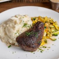 House - Cut Sirloin · Certified angus beef,  8 oz.
Garlic whipped potatoes, sauteed vegetables


Consuming raw or ...
