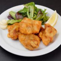 Crispy Chicken · Deep-fried chicken, baby mix greens, lemon, and mayonnaise. Consuming raw or undercooked sea...