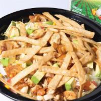 Maya Salad
 · Chicken Salad with lettuce, pico de gallo, charro beans, slice avocado, toritlla strips and ...