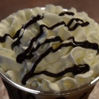 Chocolate Frappe · A well-blended mix of fine espresso, milk, mocha, Hollander chocolate and ice, topped with w...
