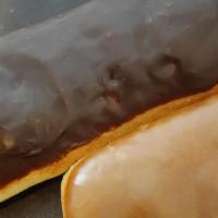 Eclair Donuts · Chocolate Iced Eclair Donuts