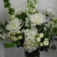 All White Farmhouse Flower Arrangement · All white farmhouse flower arrangement from enchanted florist. These creme, neutral and gree...