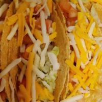 Crispy Tacos Or Plate · Crispy tacos stuffed with lettuce, tomatoes and cheese. Plate: 3 crispy tacos and side of ri...