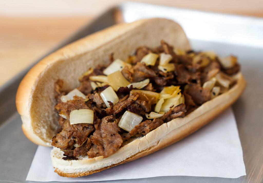 Steak Sandwich · 8” Philly steak sandwich loaded with grilled steak and onions on a toasted hoagie roll