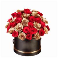 Red And Gold Roses Black Box Edition · Beautiful Premium Red and Dipped Gold Roses in our signature black box.