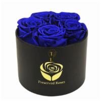 Small Round Blue Eternal Roses  · 5 Blue Roses that has been preserved and will last up to 3-5 years.  
*Allergy Friendly