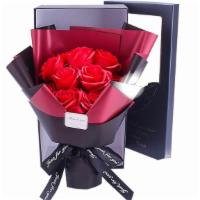 Large Red Soap Bouquet · Large Red Soap Rose Bouquet with signature box.