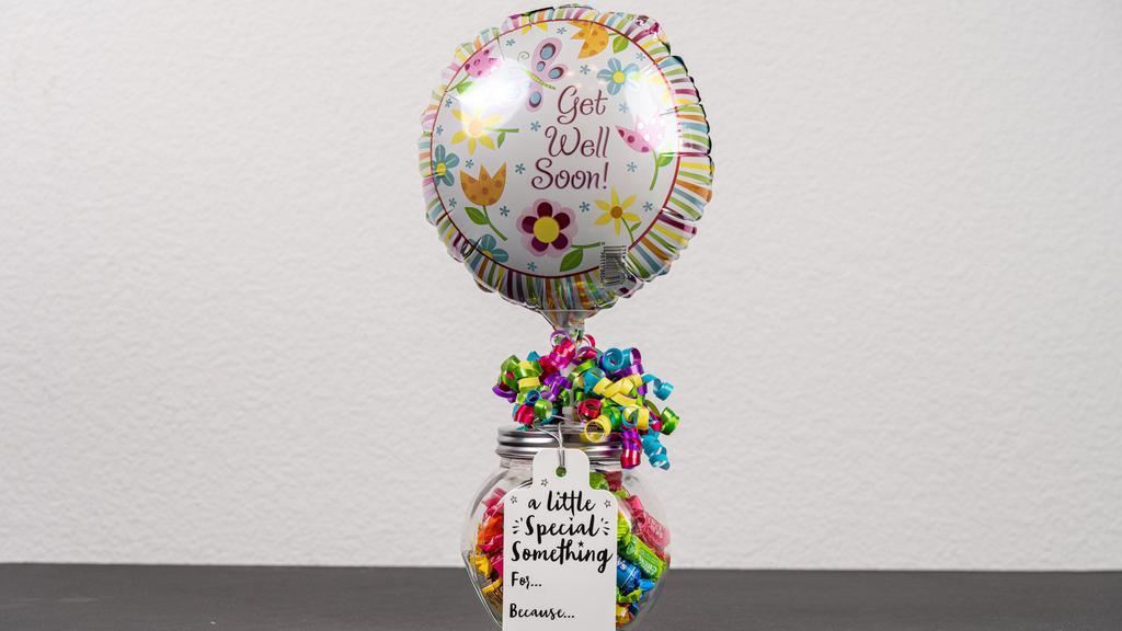 Get Well Soon Floral Balloon Set · Floral Print Get Well Soon Balloon and Candy Jar