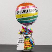 Get Well Soon Multi Color Balloon Set · Multi Color Get Well Soon Balloon with candy jar.