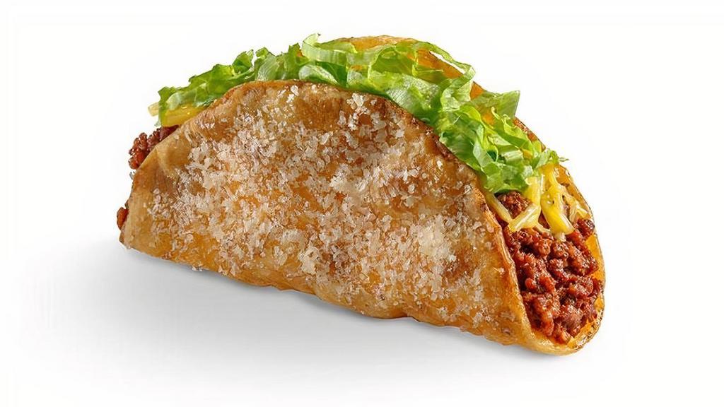 Ground Beef Taco · Our signature ground beef taco. The flavor that our business was started on back in 1954. A fresh stone ground corn tortilla, crisped on a griddle, with seasoned ground beef, American cheese, and lettuce. All topped off with a dusting of our signature Parmesan cheese.