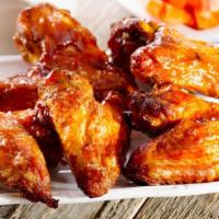 10 Pieces - Chicken Wings · Available sauces:  BBQ, Buffalo, Sweet Chili, Garlic Parmesan or Lemon Pepper. Plain Wings w...