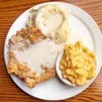 Chicken Fried Steak · Served with two vegetables homemade rolls and cornbread.