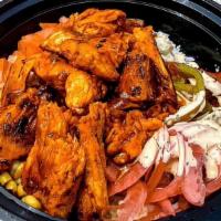 Buffalo Chicken · House Seasoned Buffalo Chicken | Cherry Peppers | Jalapeno | Pickled Onion | Blue Cheese | C...