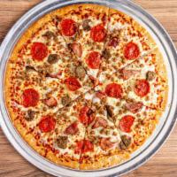 Meat Me · Meet the Meats of Our Meat Me Pizza! This delicious pie is topped with 100% Whole Milk Mozza...