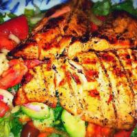 Grilled Salmon · * 
 
*Athenian salad Greek salad with meat