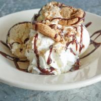 Cookies & Ice Cream Sundae · choice of mini cocolate chip or mini oreo cookies with vanilla ice cream, whipped cream and ...